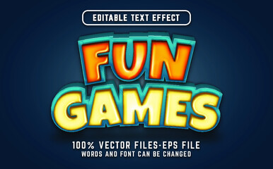 fun game cartoon style text effect. editable text effect premium vectors