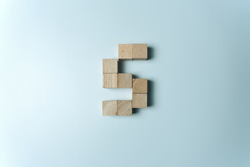 Letter S from wooden dice White Background