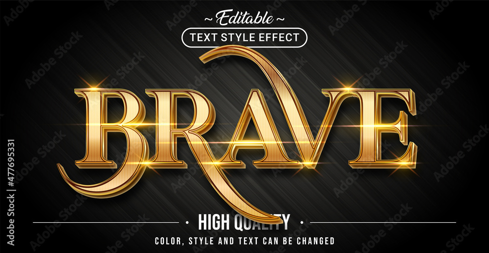 Poster Editable text style effect - Brave text style theme.