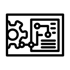 engineering processing line icon vector. engineering processing sign. isolated contour symbol black illustration