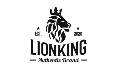 Lion with a crown logo designs