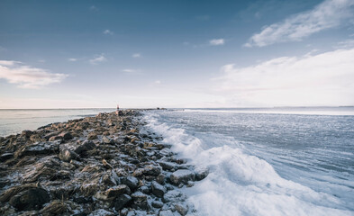 winter cold sea and icy coast