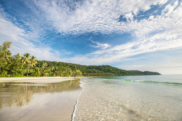 Beautiful beach on the tropical sea at Trad Province, Thailand.