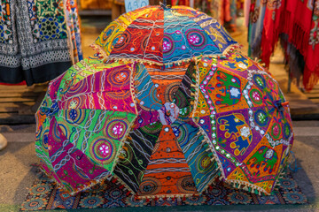 Handmade patchword sun shades for sale at market