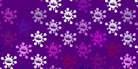 Light pink vector pattern with coronavirus elements.