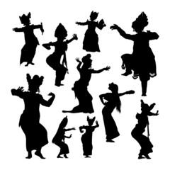 Balinese dancer silhouettes. Good use for symbol, logo, mascot, icon, sign, or any design you want.