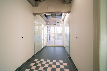 An beautiful corridor whit glass doors