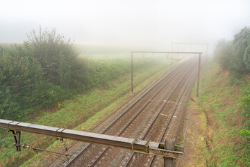 Sunrise to the track whit an train