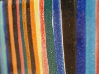 Fototapeta na wymiar Close-up of the beautiful texture of ceramics, painted in different colors.
