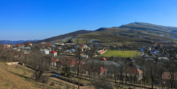 Small town in the Lerik mountains. Masalli region. Azerbaijan.