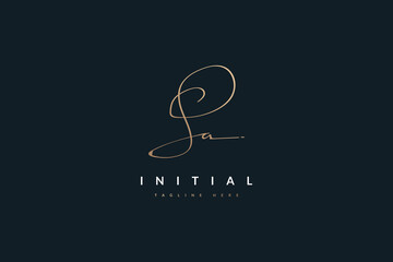 Elegant Initial S and A Logo Design with Minimal Handwriting Style. SA Signature Logo or Symbol for Business Identity