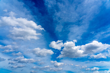 Naklejka na ściany i meble Natural daylight and white clouds floating on blue sky