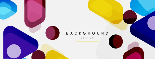 Abstract round geometric shapes and circles background. Trendy techno business template for wallpaper, banner, background or landing