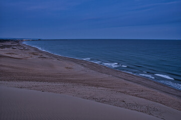 鳥取砂丘, 海岸, 砂丘, 風景, 水平線, 海, 空, 波, 雲, 青, 砂