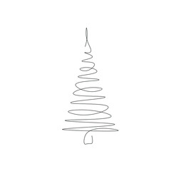 Christmas card line draw vector illustration