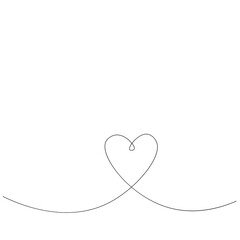 Love heart line drawing vector illustration