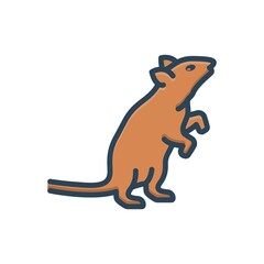 Color illustration icon for rat mouse