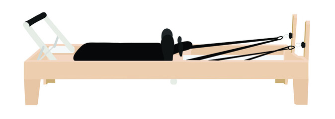 A Pilates Reformer - a concept illustration of workout equipment