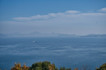 海峡, 海景, 瀬戸内海, 島, 空, 景色, 風景, 山, 自然, アイランズ, 船, 雲, 海, 青