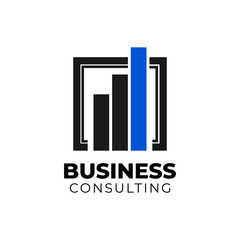 logo template for business consulting company. The logo has a shape in the form of rising traffic with a square shape behind it.