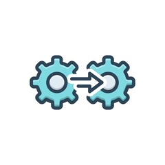 Color illustration icon for integrating