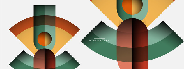 Trendy shapes, color minimal design composition, lines and shadows for wallpaper banner background or landing page