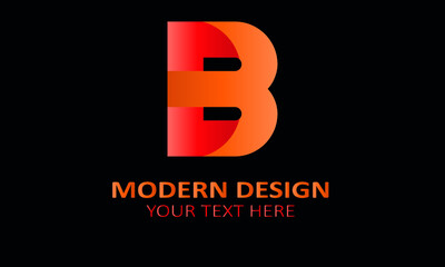 Alphabet b modern shape abstract monogram vector logo template