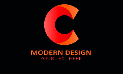 Alphabet c modern shape abstract monogram vector logo template