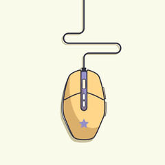 Computer Gaming Mouse Flat Design Illustration