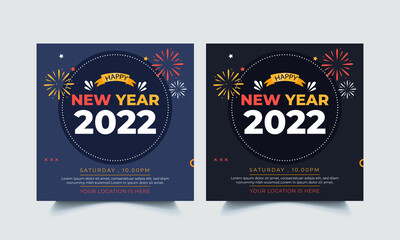 Banner design for new year eve. New Year 2022 party poster or invitation templates.