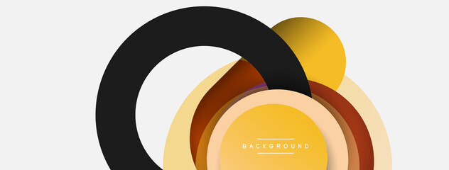 Vector round shapes circles minimal geometric background. Vector illustration for wallpaper banner background or landing page