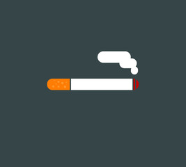 Smoking Cigarette Icon. Flat design style. Vector Illustration