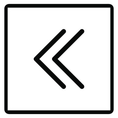 Go back left arrow icon. Return arrow icon sign symbol in trendy flat style. Left vector icon in square isolated on black background
