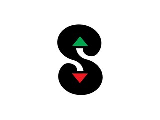 Letter S Logo Design. Down Up Symbol