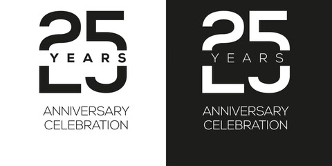 25 years anniversary celebration template, Vector illustration.