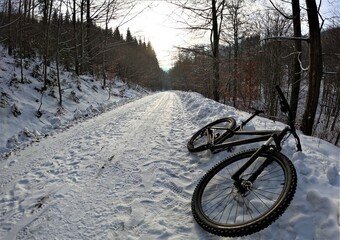 Silesian Beskid trails winter bike enduro