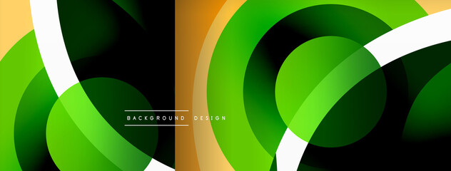 Creative geometric wallpaper. Minimal abstract background. Circle wave and round shapes composition vector illustration for wallpaper banner background or landing page