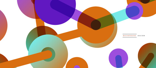 Line points connections geometric abstract background. Circles connected by lines. Trendy techno business template for wallpaper, banner, background or landing