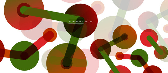 Abstract background. Round dots connected by lines. Trendy techno business template for wallpaper, banner, background or landing