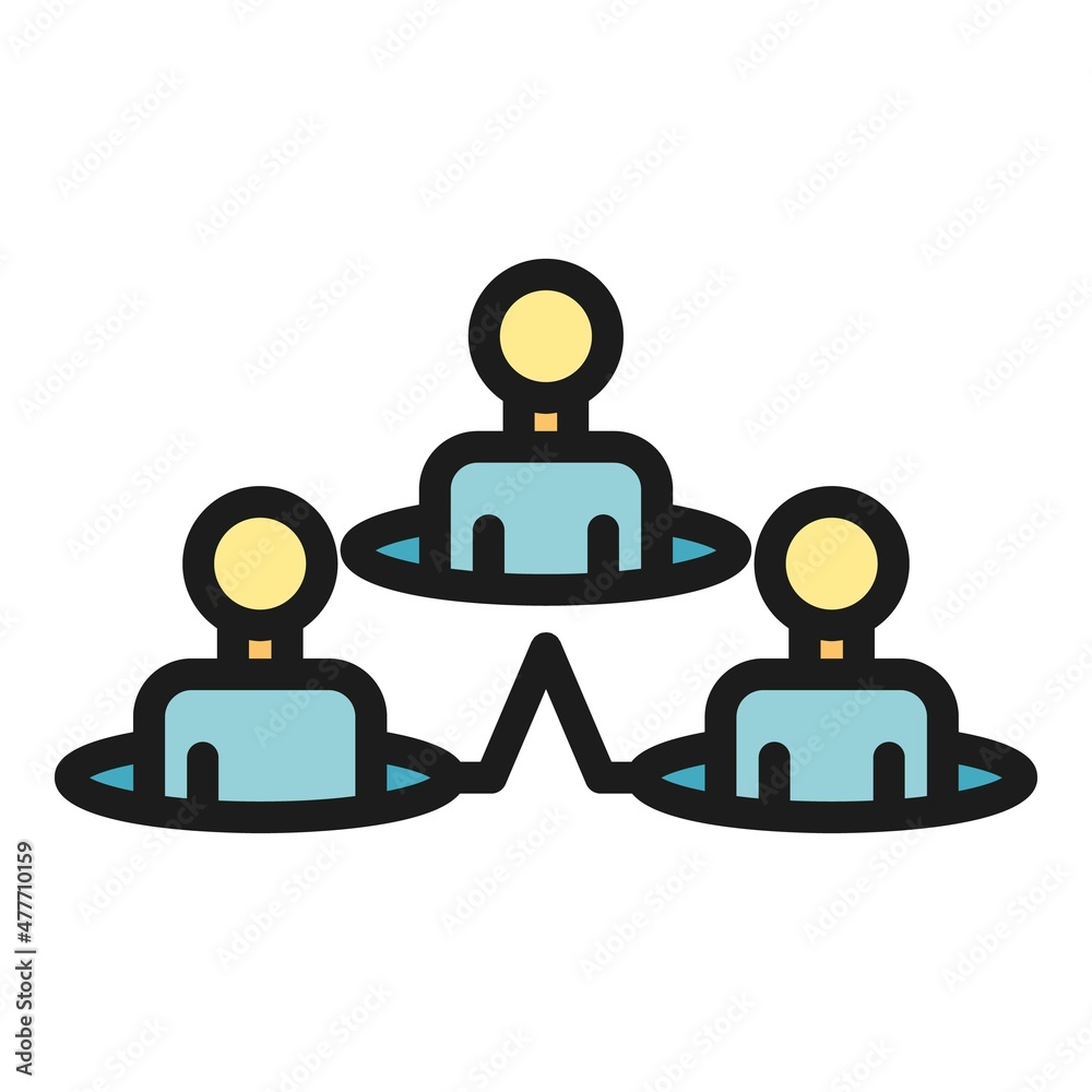 Poster manager hierarchy icon. outline manager hierarchy vector icon color flat isolated