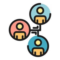 Work hierarchy icon. Outline work hierarchy vector icon color flat isolated