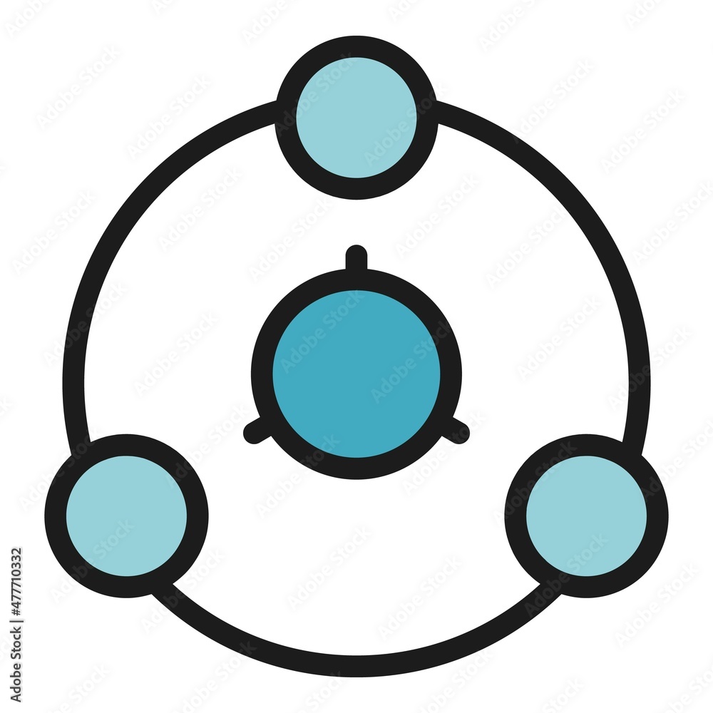 Poster round hierarchy icon. outline round hierarchy vector icon color flat isolated