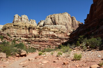 Fototapeta premium Lower South Desert Overlook and Castle Rock in Capitol Reef National park