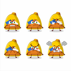 School bag cartoon character with various angry expressions
