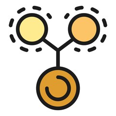 Elements hierarchy icon. Outline elements hierarchy vector icon color flat isolated