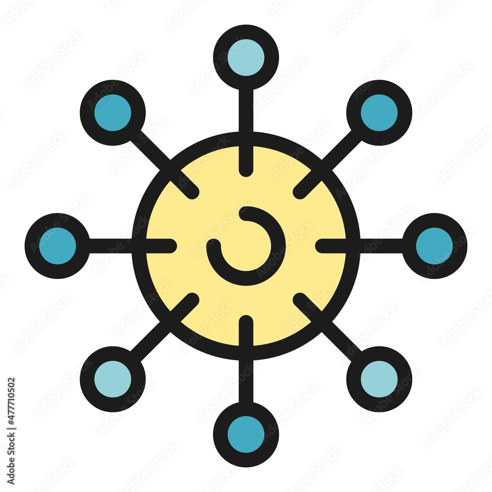 Poster atom hierarchy icon. outline atom hierarchy vector icon color flat isolated