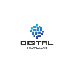 Modern simple DIGITAL TECHNOLOGY tech logo design