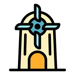 Water energy icon. Outline water energy vector icon color flat isolated