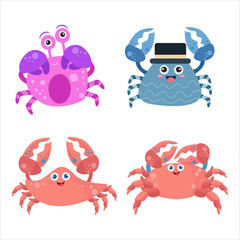 Cute crab illustration character collection 1