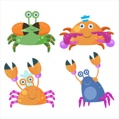 Cute crab illustration character collection 4